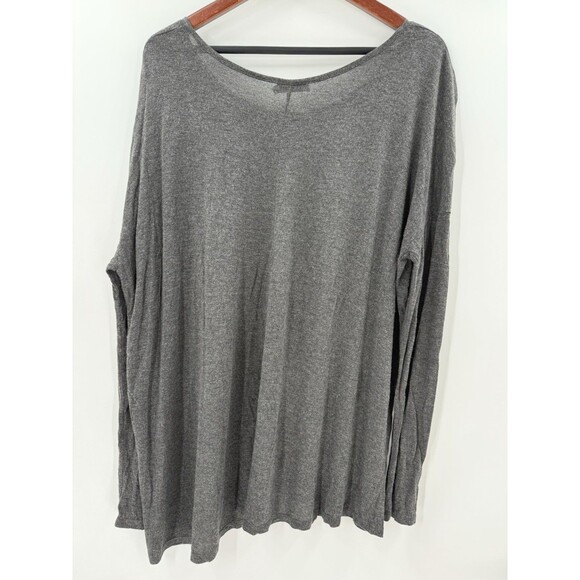 Vince Long Sleeved Heather Gray Oversized Boat Neck Top Size MEDIUM EUC - Picture 2 of 7